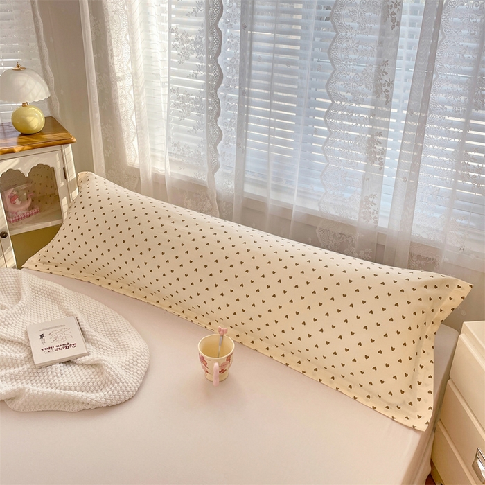 91家纺网 家纺一手货源 找家纺 梦舒羽 2025新款针织棉双层纱枕头套亲肤双人枕套枕芯套枕头内胆套 浪漫爱心