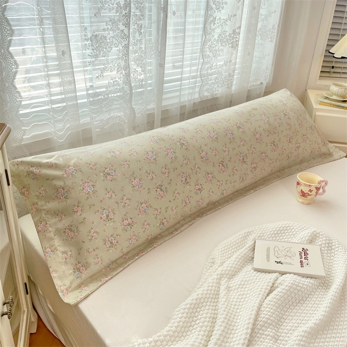 91家纺网 家纺一手货源 找家纺 梦舒羽 2025新款针织棉双层纱枕头套亲肤双人枕套枕芯套枕头内胆套 花开半夏
