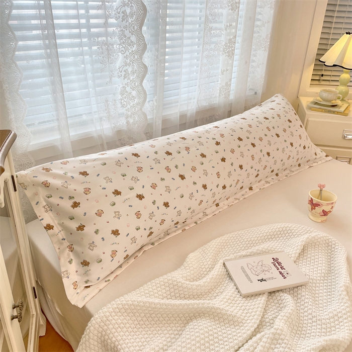 91家纺网 家纺一手货源 找家纺 圣比熊 2025新款针织棉双层纱枕头套亲肤双人枕套枕芯套枕头内胆套 蛋糕萌犬