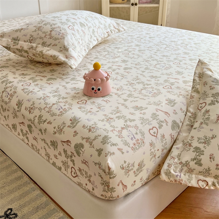 91家纺网 家纺一手货源 找家纺 梦舒羽 2025新款针织棉双层纱枕头套双人枕套枕芯套宿舍单人枕头内胆套 森林小鹿