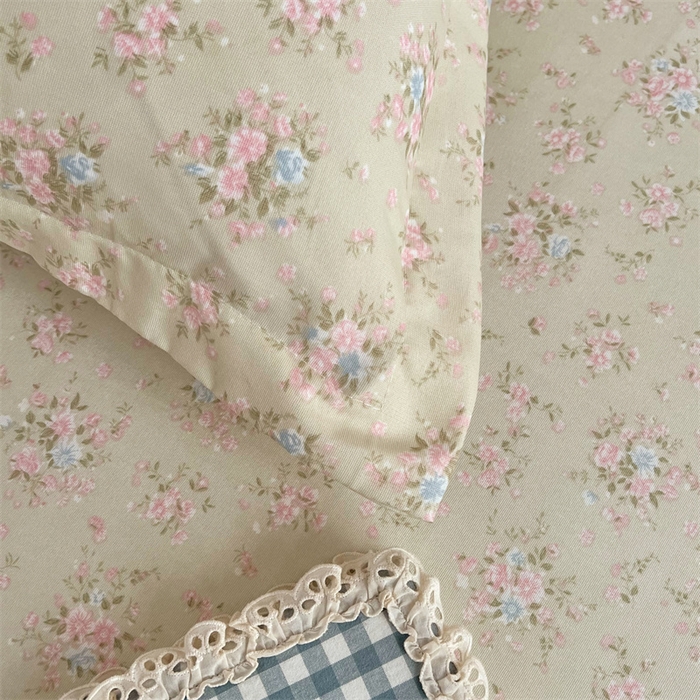 91家纺网 家纺一手货源 找家纺 梦舒羽 2025新款针织棉双层纱枕头套双人枕套枕芯套宿舍单人枕头内胆套 花开半夏