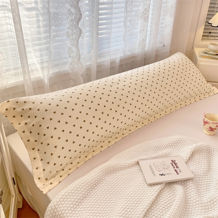 91家纺网 家纺一手货源 找家纺 梦舒羽 2025新款针织棉双层纱枕头套亲肤双人枕套枕芯套枕头内胆套 浪漫爱心