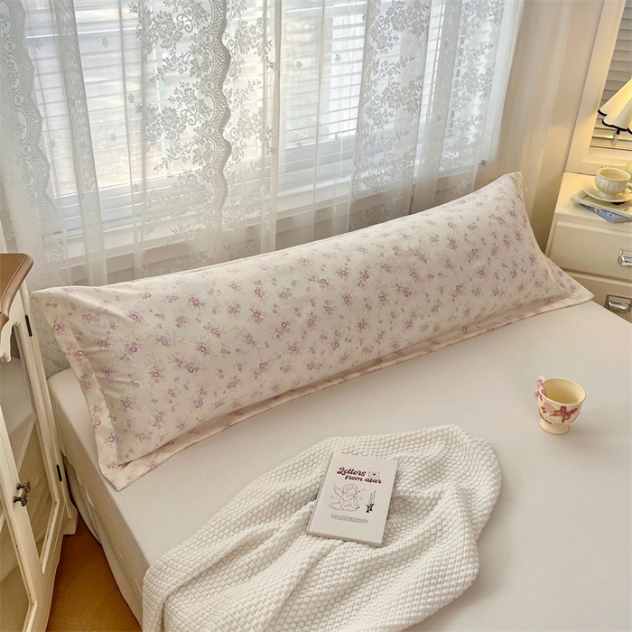 91家纺网 家纺一手货源 找家纺 梦舒羽 2025新款针织棉双层纱枕头套亲肤双人枕套枕芯套枕头内胆套 花朝如约