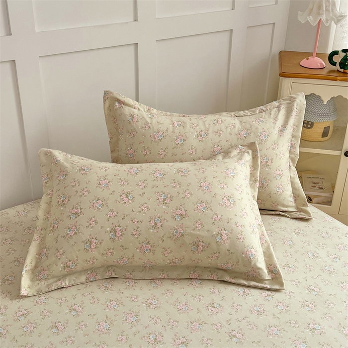 91家纺网 家纺一手货源 找家纺 梦舒羽 2025新款针织棉双层纱枕头套双人枕套枕芯套宿舍单人枕头内胆套 花开半夏