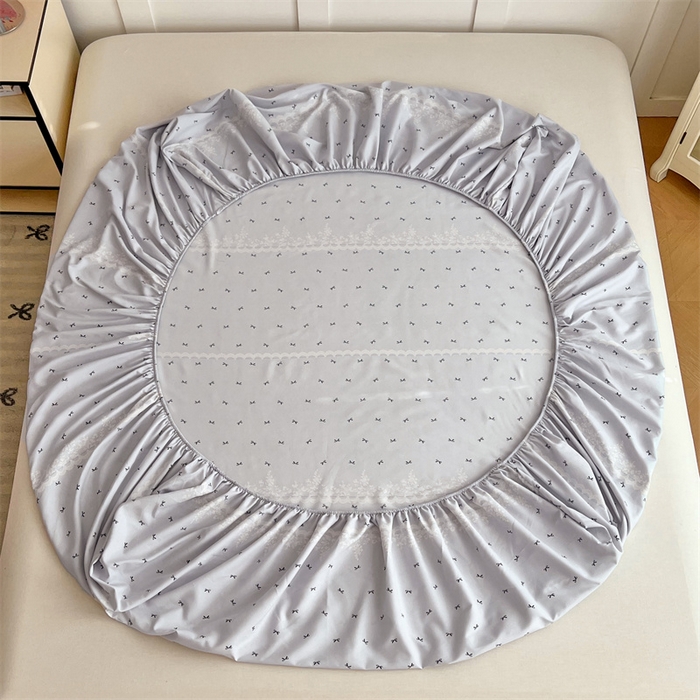 91家纺网 家纺一手货源 找家纺 梦舒羽 2025新款针织棉双层纱双层纱床笠罩全包席梦思床垫保护罩 蝴蝶结