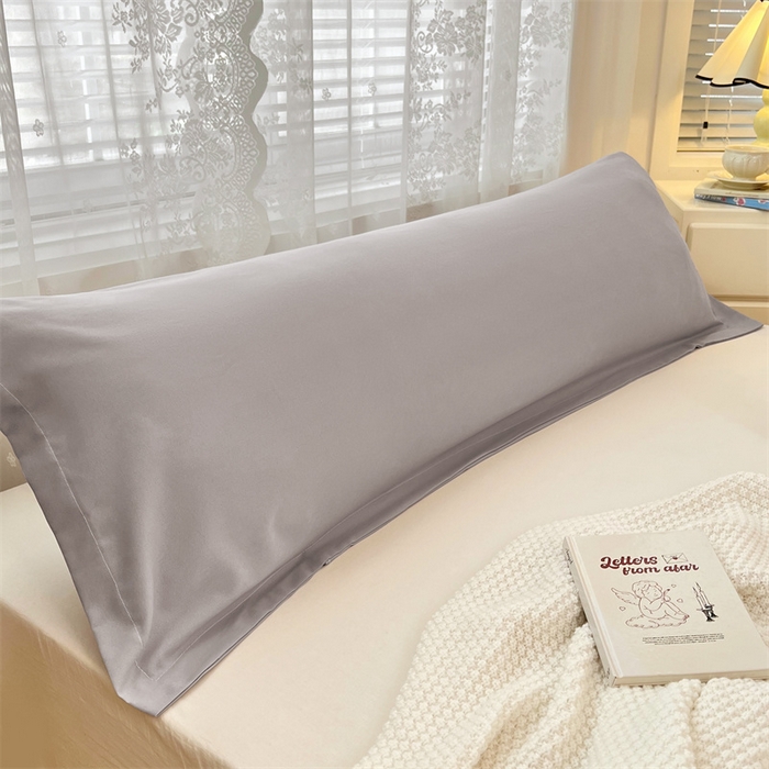 91家纺网 家纺一手货源 找家纺 梦舒羽 2025新款针织棉双层纱枕头套亲肤双人枕套枕芯套枕头内胆套 浅灰