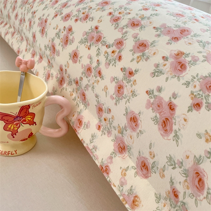 91家纺网 家纺一手货源 找家纺 梦舒羽 2025新款针织棉双层纱枕头套亲肤双人枕套枕芯套枕头内胆套 情迷花海