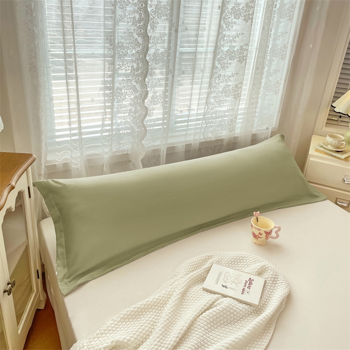 91家纺网 家纺一手货源 找家纺 梦舒羽 2025新款针织棉双层纱枕头套亲肤双人枕套枕芯套枕头内胆套 豆绿