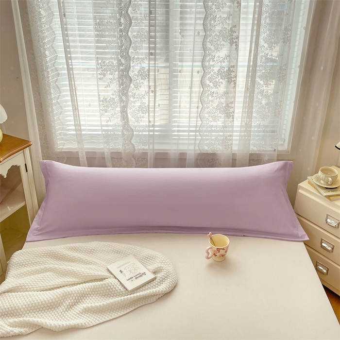 91家纺网 家纺一手货源 找家纺 梦舒羽 2025新款针织棉双层纱枕头套亲肤双人枕套枕芯套枕头内胆套 香芋紫