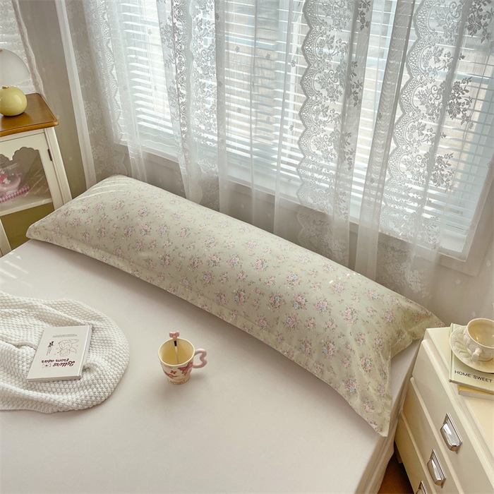 91家纺网 家纺一手货源 找家纺 梦舒羽 2025新款针织棉双层纱枕头套亲肤双人枕套枕芯套枕头内胆套 花开半夏