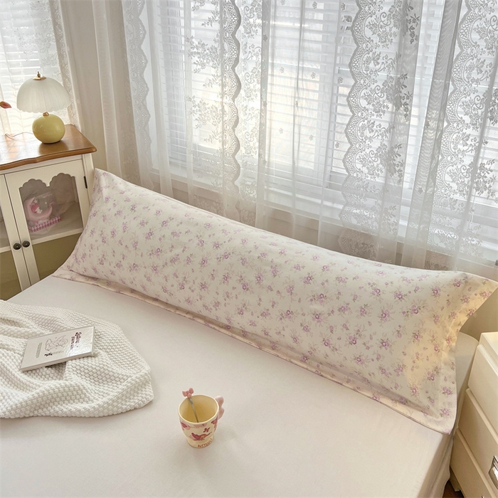 91家纺网 家纺一手货源 找家纺 梦舒羽 2025新款针织棉双层纱枕头套亲肤双人枕套枕芯套枕头内胆套 花朝如约