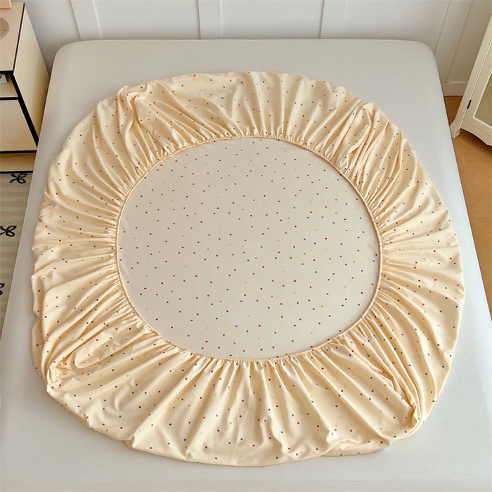 91家纺网 家纺一手货源 找家纺 圣比熊 2025新款针织棉双层纱床笠罩全包席梦思床垫保护罩 缤纷乐园