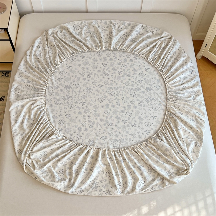 91家纺网 家纺一手货源 找家纺 梦舒羽 2025新款针织棉双层纱双层纱床笠罩全包席梦思床垫保护罩 镜花水月