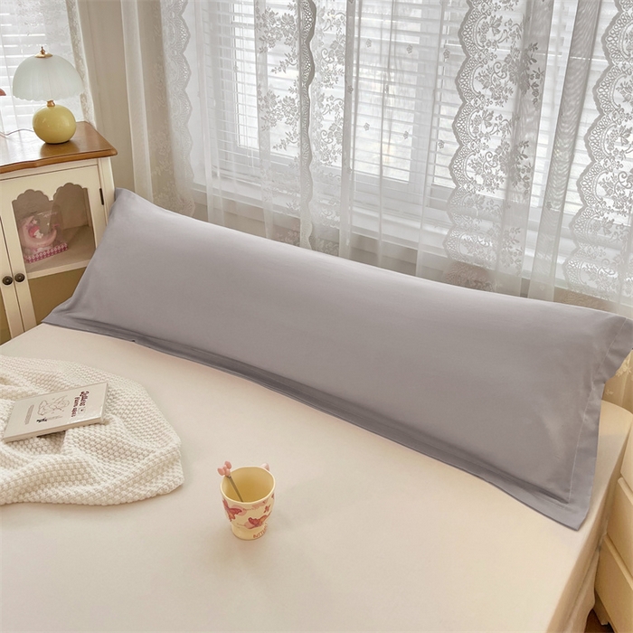 91家纺网 家纺一手货源 找家纺 梦舒羽 2025新款针织棉双层纱枕头套亲肤双人枕套枕芯套枕头内胆套 浅灰