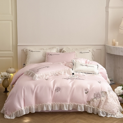 91家纺网 家纺一手货源 找家纺 （总）七七家纺 2025新款冰丝刺绣款四件套幽兰系列