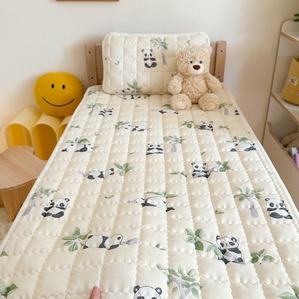 嗨生活 2025新款7A抗菌全棉双层纱床垫 床褥 幼儿园床垫 儿童床垫 支持定做  熊猫盼盼