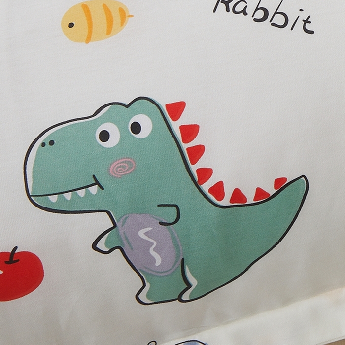 91家纺网 家纺一手货源 找家纺 翎盈家纺 2025新款纯棉小清新双人枕套 疯狂动物园