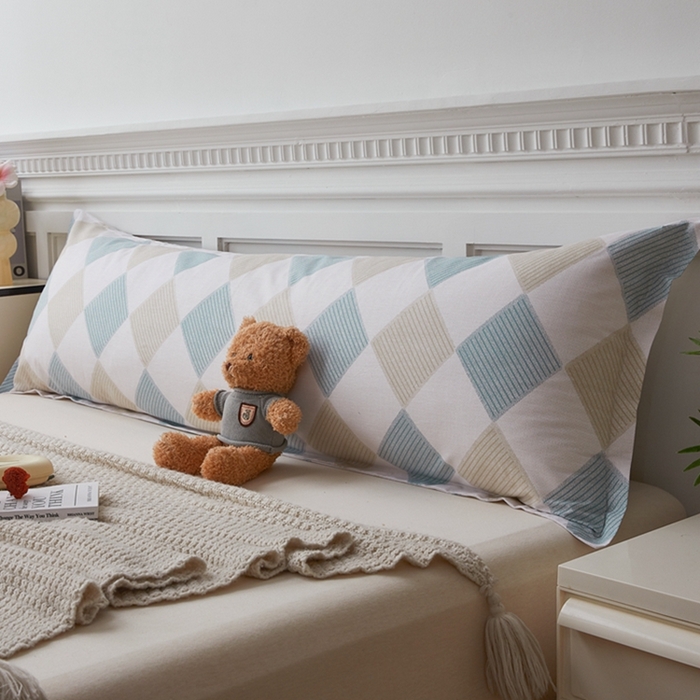 91家纺网 家纺一手货源 找家纺 翎盈家纺 2025新款纯棉小清新双人枕套 瑞吉斯-兰