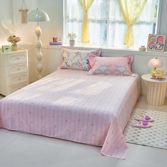 91家纺网 家纺一手货源 找家纺 珂博家纺 2025新款12868全棉纯棉小清新印花四件套 花馨之梦