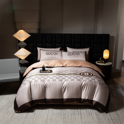 91家纺网 家纺一手货源 找家纺 色鬼布艺 2025新款水洗真丝四件套水洗冰丝数码印花四件套 暮语