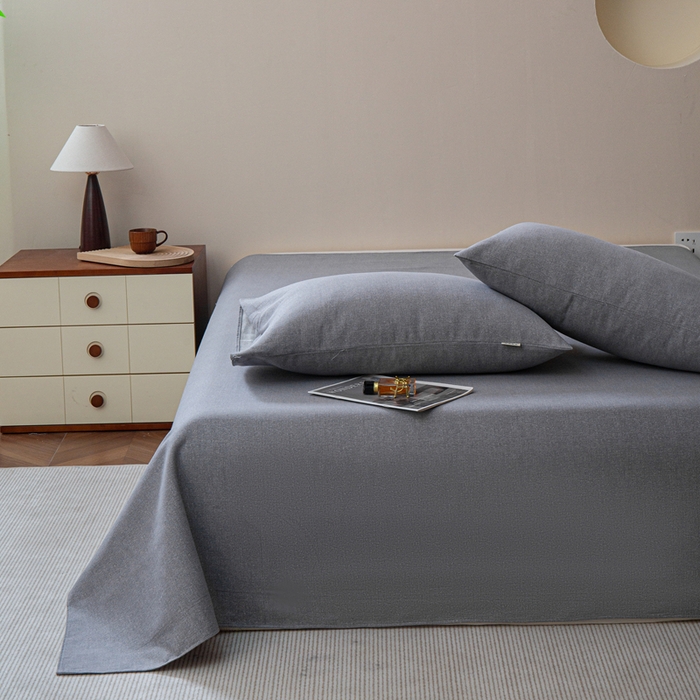 91家纺网 家纺一手货源 找家纺 邵依家纺 2025新款原棉老粗布印花床单系列 梦境-灰