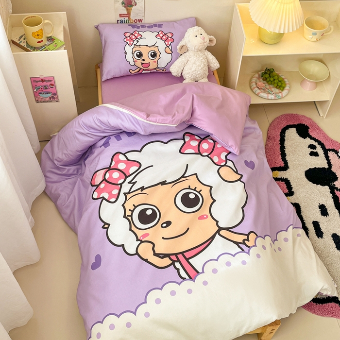 91家纺网 家纺一手货源 找家纺 金爱家 2025新款喜羊羊系列幼儿园三件套 幼儿园-Y美羊羊公主