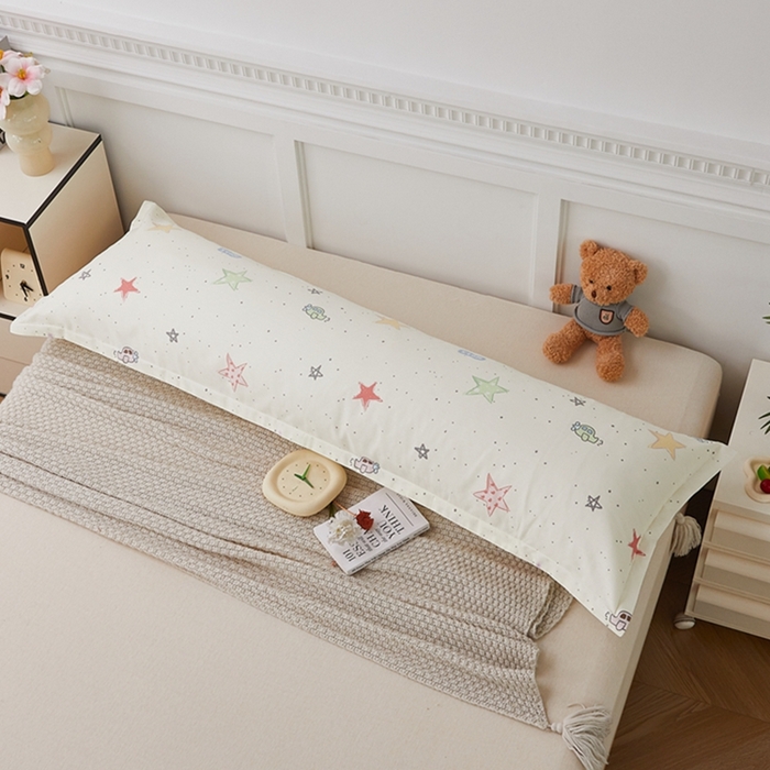 91家纺网 家纺一手货源 找家纺 翎盈家纺 2025新款纯棉小清新双人枕套 天使之星