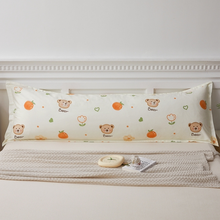 91家纺网 家纺一手货源 找家纺 翎盈家纺 2025新款纯棉小清新双人枕套 熊宝乐园