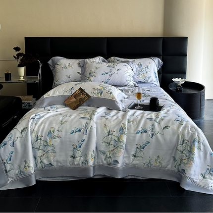 91家纺网 家纺一手货源 找家纺 （总）娇逸家居 2025新款60支兰精天丝夏被数码印花夏被四件套