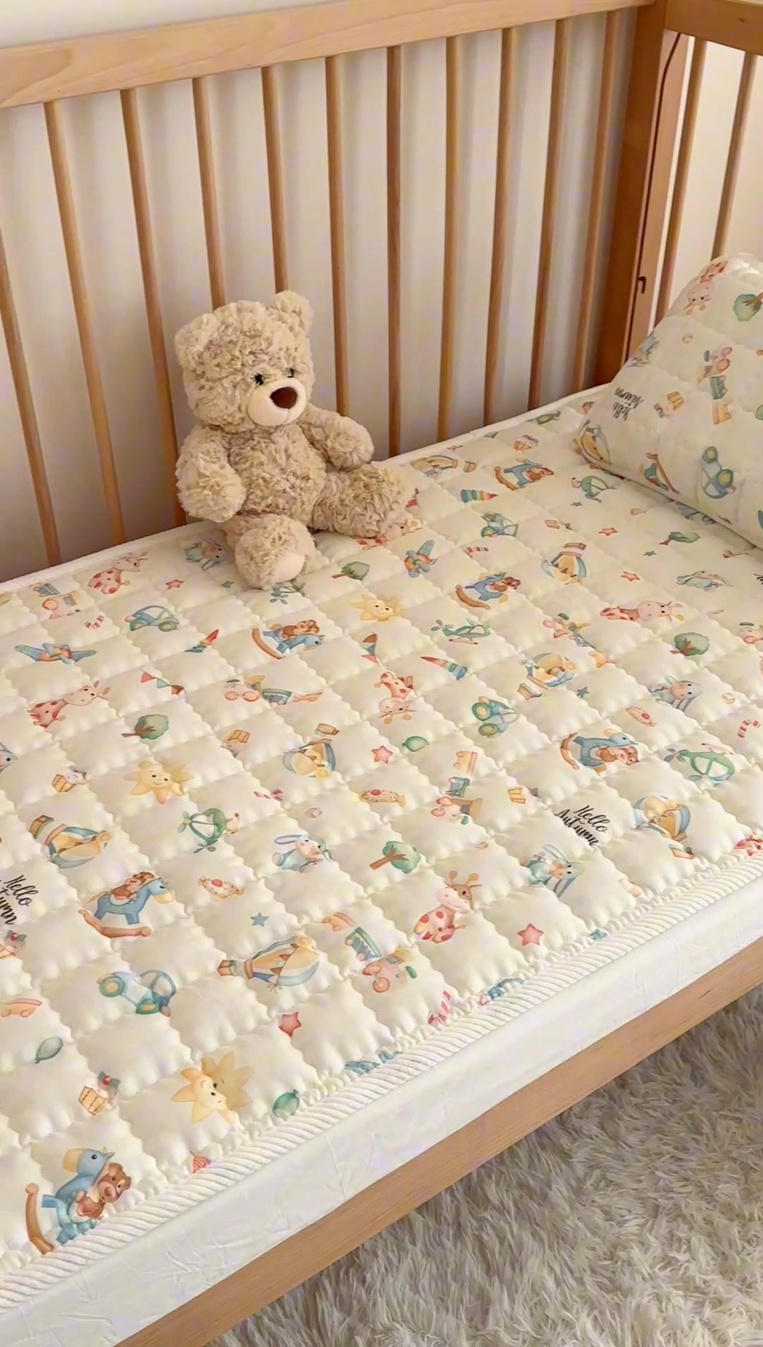 91家纺网 家纺一手货源 找家纺 嗨生活 2025新款7A抗菌全棉双层纱床垫 床褥 幼儿园床垫 儿童床垫 支持定做  玩具屋