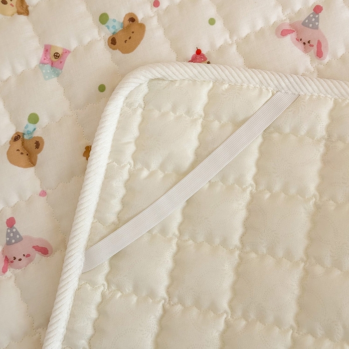 91家纺网 家纺一手货源 找家纺 嗨生活 2025新款7A抗菌全棉双层纱床垫 床褥 幼儿园床垫 儿童床垫 支持定做  欢乐时光