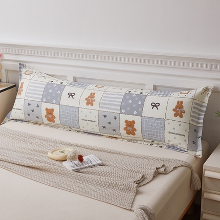 翎盈家纺 2025新款纯棉小清新双人枕套 布偶小熊