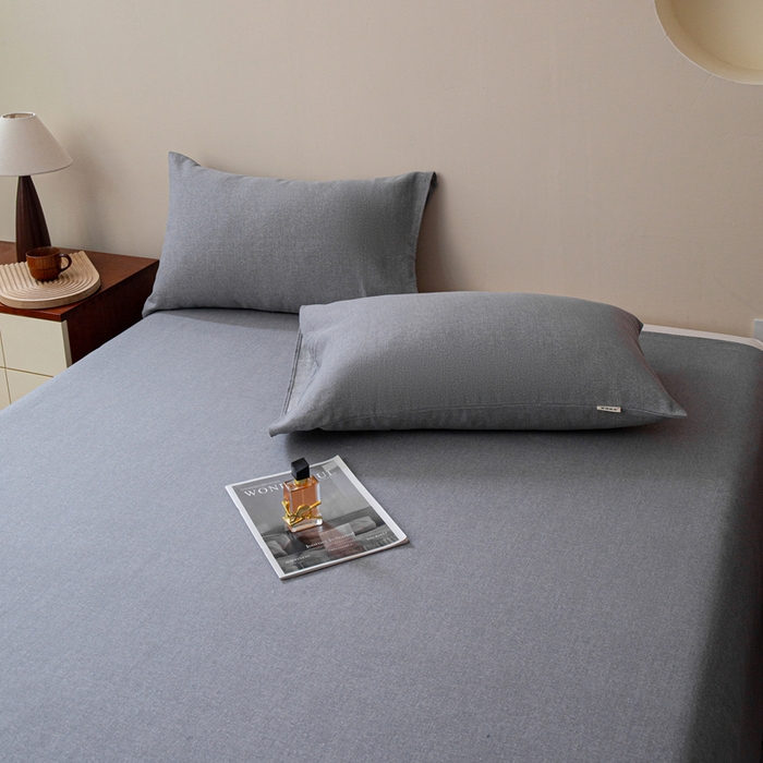 91家纺网 家纺一手货源 找家纺 邵依家纺 2025新款原棉老粗布印花床单系列 梦境-灰