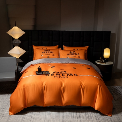 91家纺网 家纺一手货源 找家纺 色鬼布艺 2025新款水洗真丝四件套水洗冰丝数码印花四件套 桔络