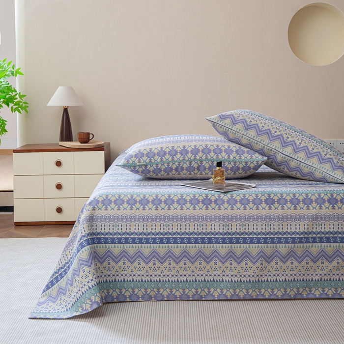 91家纺网 家纺一手货源 找家纺 邵依家纺 2025新款原棉老粗布印花床单系列 魅力欧风