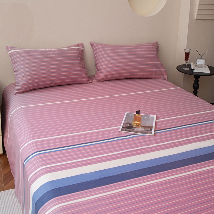 91家纺网 家纺一手货源 找家纺 邵依家纺 2025新款原棉老粗布印花床单系列 时光偶遇-豆沙