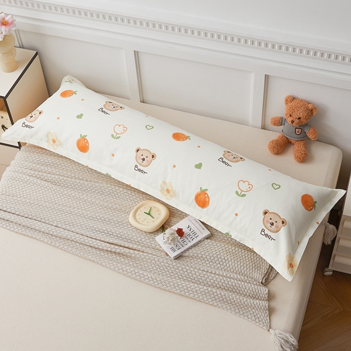 91家纺网 家纺一手货源 找家纺 翎盈家纺 2025新款纯棉小清新双人枕套 熊宝乐园