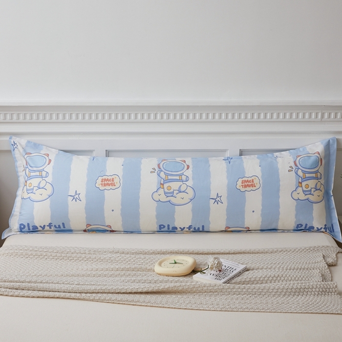 91家纺网 家纺一手货源 找家纺 翎盈家纺 2025新款纯棉小清新双人枕套 遨游星际