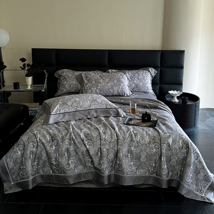 91家纺网 家纺一手货源 找家纺 （总）娇逸家居 2025新款60支兰精天丝夏被数码印花夏被四件套