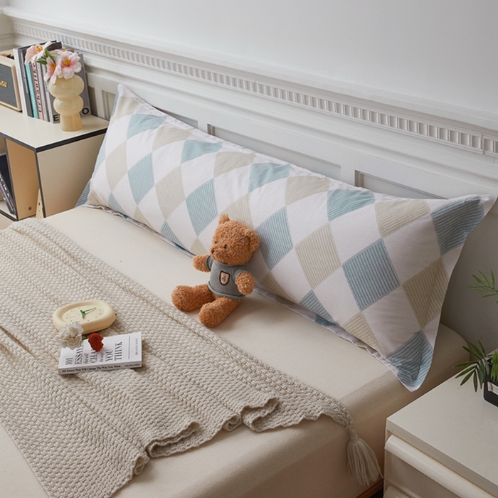 91家纺网 家纺一手货源 找家纺 翎盈家纺 2025新款纯棉小清新双人枕套 瑞吉斯-兰