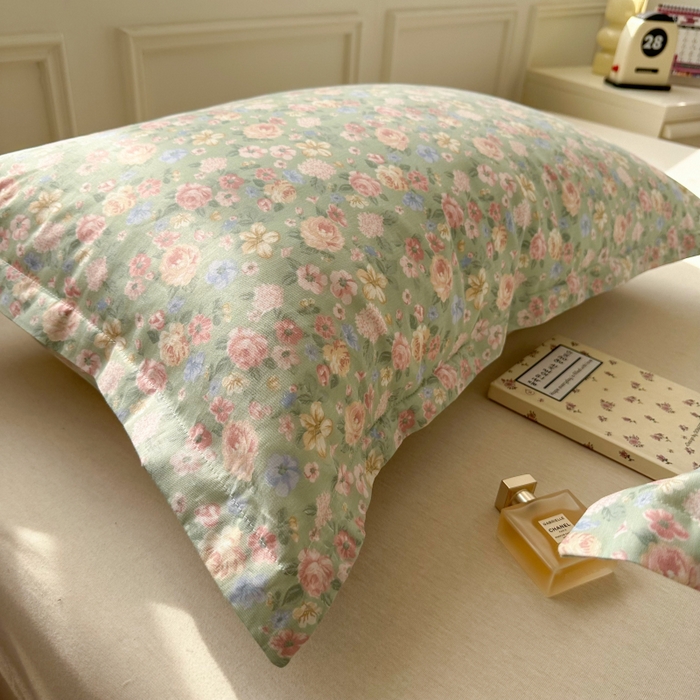 91家纺网 家纺一手货源 找家纺 百寐 2025新款13372全棉信封印花枕套单人 繁华梦