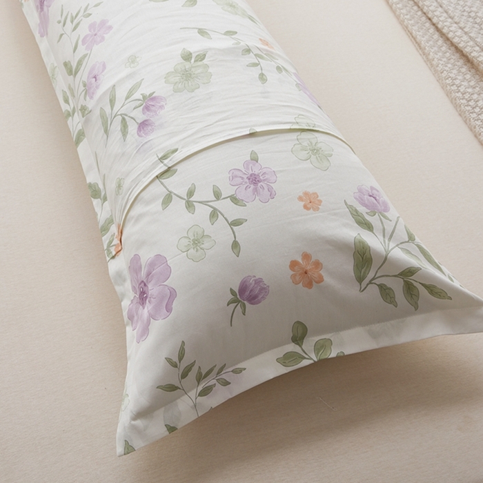 91家纺网 家纺一手货源 找家纺 翎盈家纺 2025新款纯棉小清新双人枕套 蜜语花开