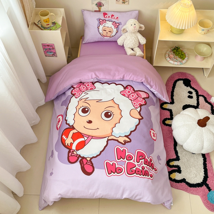 91家纺网 家纺一手货源 找家纺 金爱家 2025新款喜羊羊系列幼儿园三件套 幼儿园-Y运动精灵