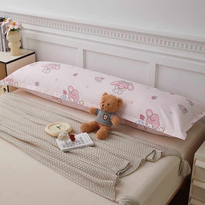 91家纺网 家纺一手货源 找家纺 翎盈家纺 2025新款纯棉小清新双人枕套 可乐贝儿