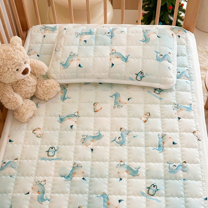 91家纺网 家纺一手货源 找家纺 嗨生活 2025新款7A抗菌全棉双层纱床垫 床褥 幼儿园床垫 儿童床垫 支持定做  精灵宝贝