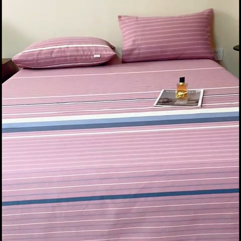 91家纺网 家纺一手货源 找家纺 邵依家纺 2025新款原棉老粗布印花床单系列 时光偶遇-豆沙