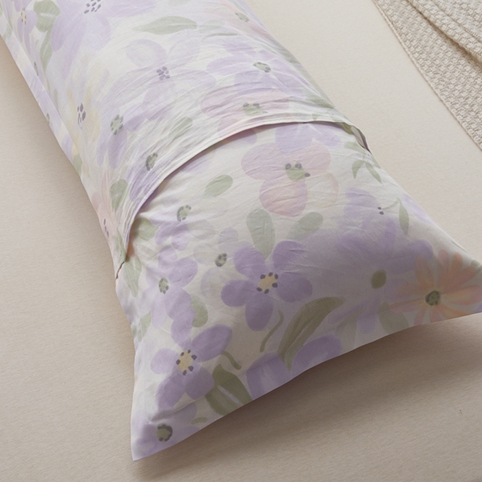 91家纺网 家纺一手货源 找家纺 翎盈家纺 2025新款纯棉小清新双人枕套 微雨山茶