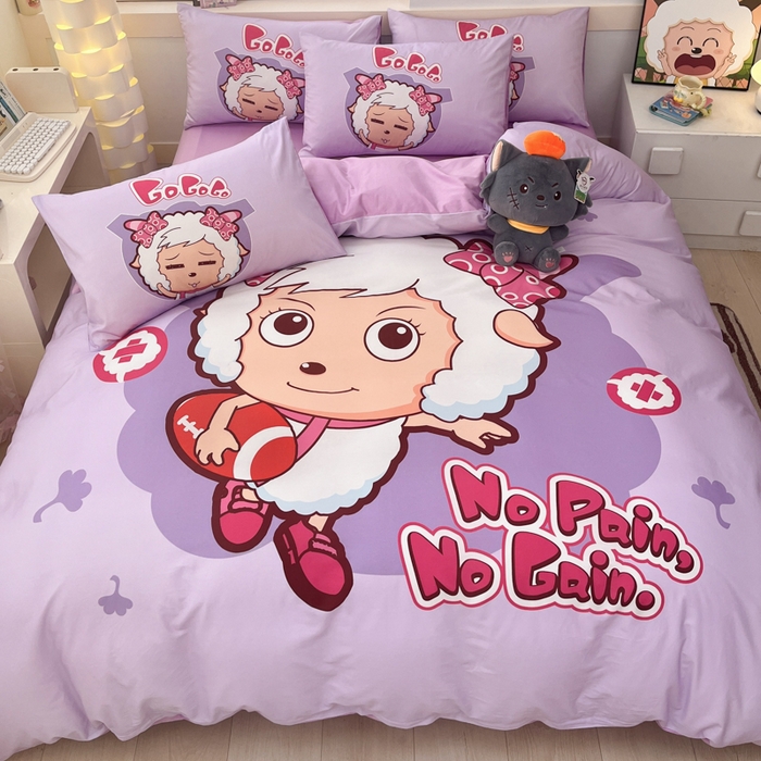 91家纺网 家纺一手货源 找家纺 金爱家 2025新款喜洋洋纯棉数码印花系列四件套 运动精灵