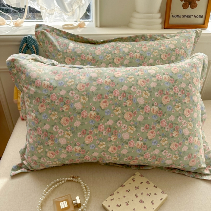 91家纺网 家纺一手货源 找家纺 百寐 2025新款13372全棉信封印花枕套单人 繁华梦