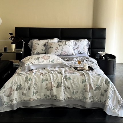 91家纺网 家纺一手货源 找家纺 （总）娇逸家居 2025新款60支兰精天丝夏被数码印花夏被四件套